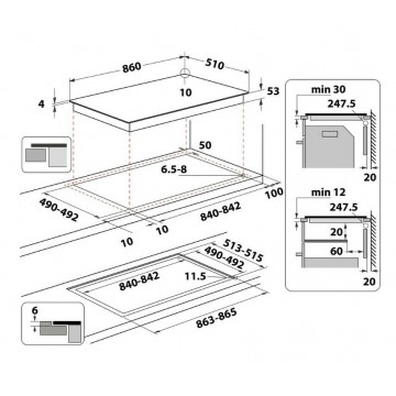 Whirlpool SMP 9010 C/NE/IXL Επαγωγική Εστία Αυτόνομη 86x51cm